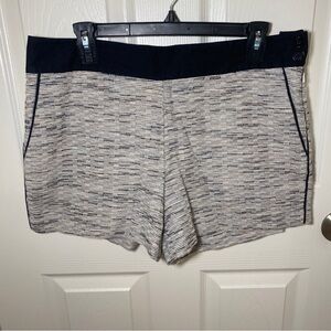 Black and white twill LOFT shorts